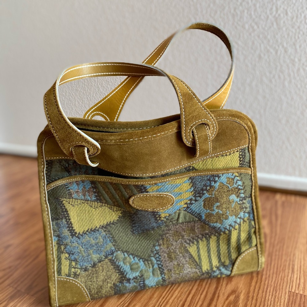 French Company Bag Vintage New Leather Suede Patches